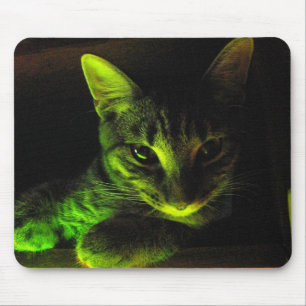 Alfombrilla De Ratón Gato verde Mousepad