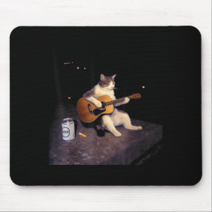 Alfombrilla De Ratón Gato vintage cerveza divertido gato bebiendo cerve