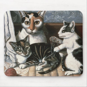 Alfombrilla De Ratón Gato y gatitos, c.1872-1883