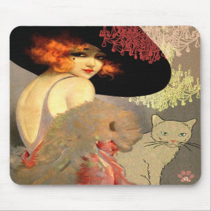 Alfombrilla De Ratón Gato y lámpara Mousepad del Veronica