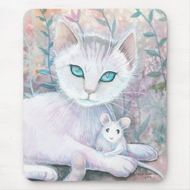 Alfombrilla de ratón gato y ratón (Frente)