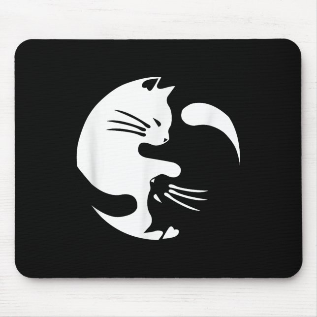 Alfombrilla De Ratón Gato Yin Yang Paz Amo Idea de Regalo Interconectad (Frente)