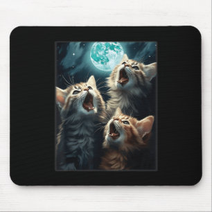 Alfombrilla De Ratón Gatos Aclamando En La Luna Gracioso Meme De Gato A