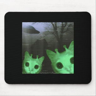Alfombrilla De Ratón Gatos alienígenas Ovni Divertido Meme de gato espe