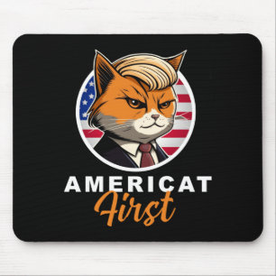 Alfombrilla De Ratón Gatos americanos divertidos patriotas primero Amér