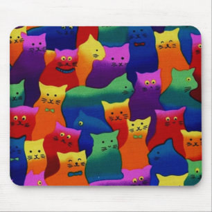 Alfombrilla De Ratón Gatos coloridos
