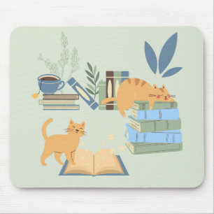 Alfombrilla De Ratón Gatos de biblioteca