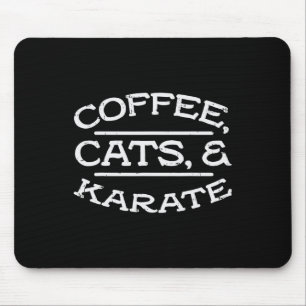 Alfombrilla De Ratón Gatos de café Karate Artes Marciales Masculinas Ho