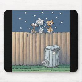 Alfombrilla De Ratón Gatos de callejón en la valla Almohadilla del rató