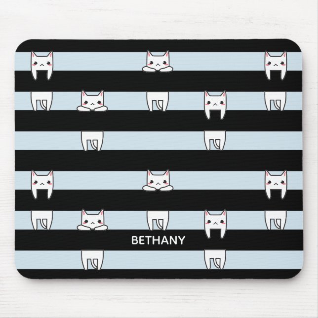 Alfombrilla De Ratón Gatos de escalada en rayas personalizadas (Frente)