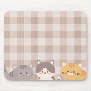 Alfombrilla De Ratón Gatos de gatito de color marrón mínimo