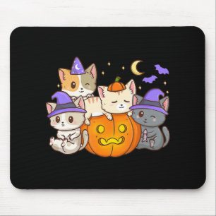 Alfombrilla De Ratón Gatos de Halloween lindo Gato de Anime Kawaii Cala