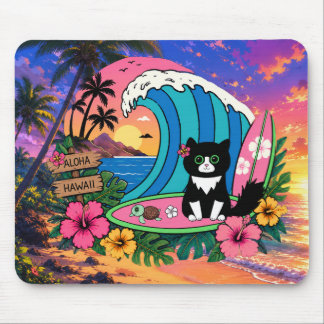 Alfombrilla De Ratón Gatos de Hawái y Tablas de Surf
