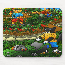 Alfombrilla De Ratón Gatos de jardinería de verano