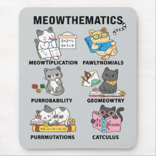 Alfombrilla De Ratón Gatos de Matemáticas Divertidos Chistes de Gatos p