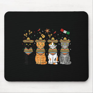 Alfombrilla De Ratón Gatos del Cinco De Mayo Sombrero Divertido Fiesta