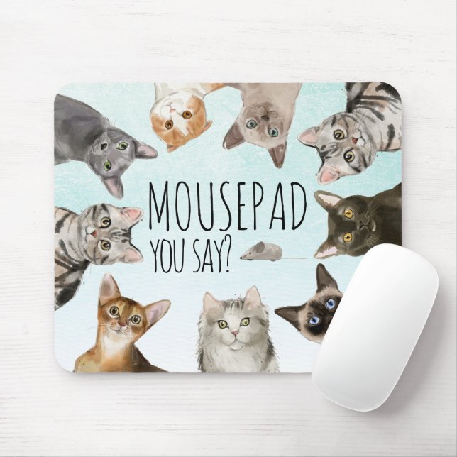 Alfombrilla De Ratón Gatos divertidos | MOUSEpad, ¿dices? (Con ratón)