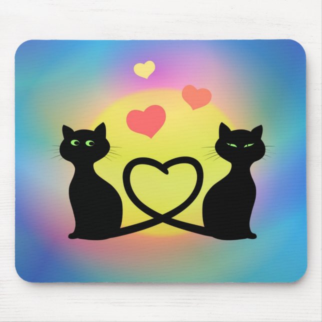 Alfombrilla De Ratón Gatos en amor (Frente)