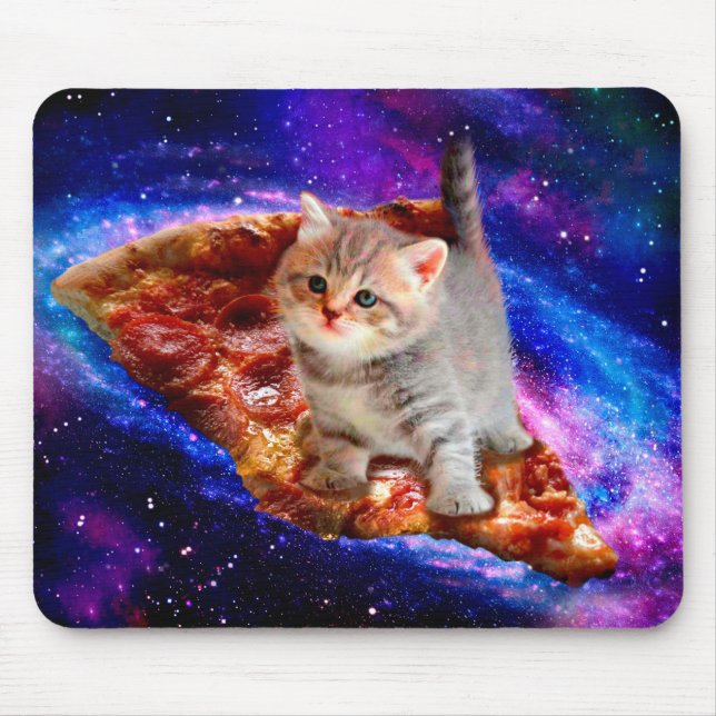Alfombrilla De Ratón Gatos en pizza espacial (Frente)