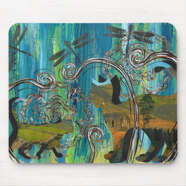 Alfombrilla De Ratón Gatos escénicos Mousepad (Frente)