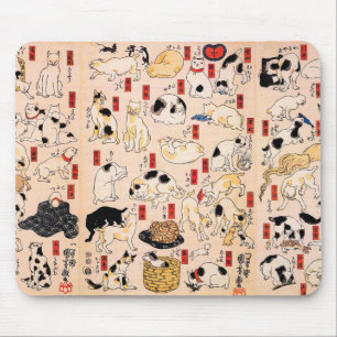 Alfombrilla De Ratón Gatos japoneses de Utagawa Kuniyoshi