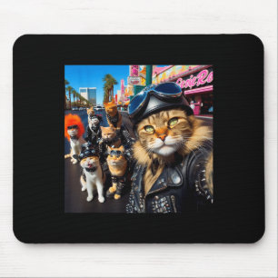 Alfombrilla De Ratón Gatos Moteros Divertidos Gatos Gánster Motocicleta