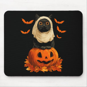 Alfombrilla De Ratón Gatos negros fantasmales de Halloween Calabaza mur