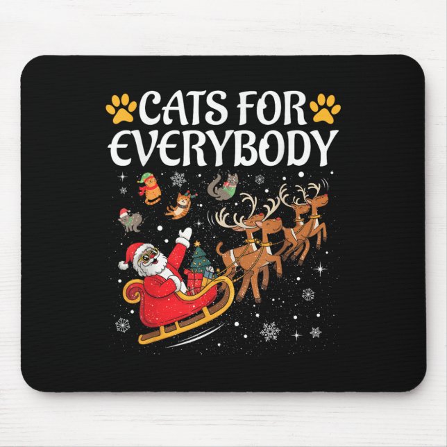 Alfombrilla De Ratón Gatos Para Todos Los Hombres Niños Mujeres Navidad (Frente)