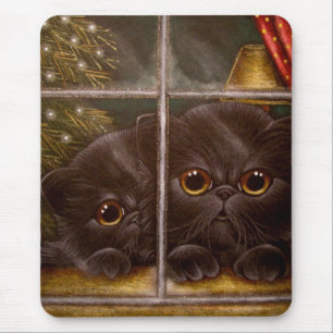 Alfombrilla De Ratón GATOS PERSAS NEGROS del GATITO - 1r NAVIDAD