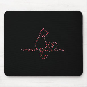 Alfombrilla De Ratón Gatos San Valentín Corazón Luces de Cadena Minimal