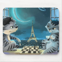 Gatos Torre Eiffel - Ratón de Noche Almohadilla