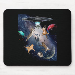 Alfombrilla De Ratón Gatos Ufo Para Adultos Galaxia Gatos Cute Amante