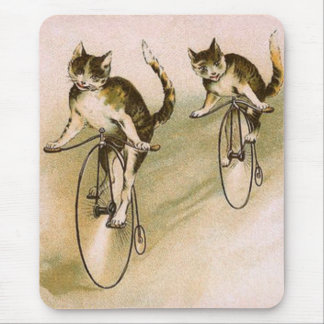 Alfombrilla De Ratón Gatos vintage en las bicicletas
