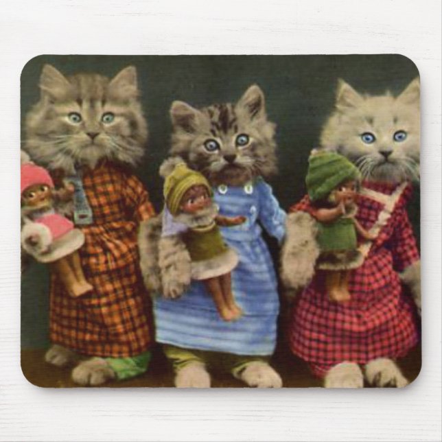 Alfombrilla De Ratón Gatos y muñecas (Frente)