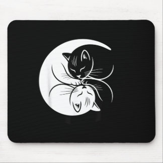 Alfombrilla De Ratón Gatos Yin Yang negros y blancos Zen Amante de los 