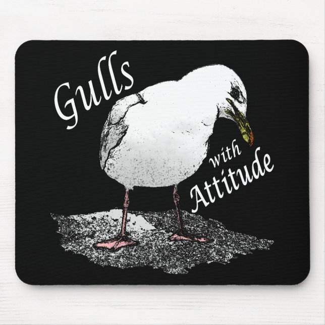 Alfombrilla De Ratón Gaviotas con la actitud Mousepad (Frente)