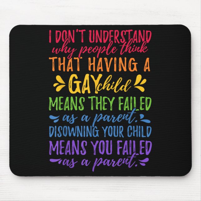 Alfombrilla De Ratón Gay Pride - Proud Parent Mom Dad Parenting Quote  (Frente)