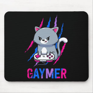 Alfombrilla De Ratón Gaymer Geek Orgullo Lgbt Videojuego Amantes Gato R