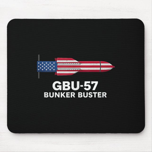 Alfombrilla De Ratón Gbu-57 Bunker Buster American Flag 4th Of July Tan (Frente)