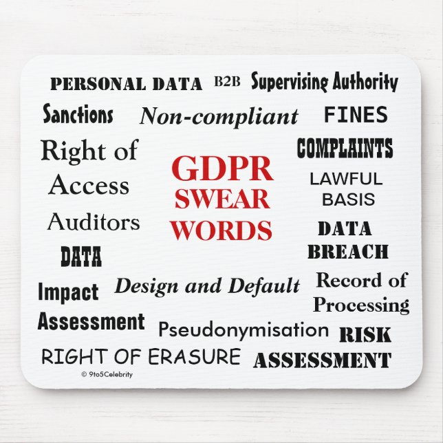 Alfombrilla De Ratón GDPR juran chiste divertido molesto de la (Frente)