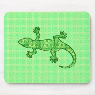Alfombrilla De Ratón Gecko de batik tribal - cal y verde esmeralda