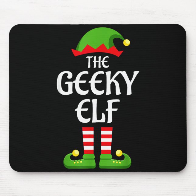 Alfombrilla De Ratón Geeky Elf Family Matching Group Christmas Geek  (Frente)