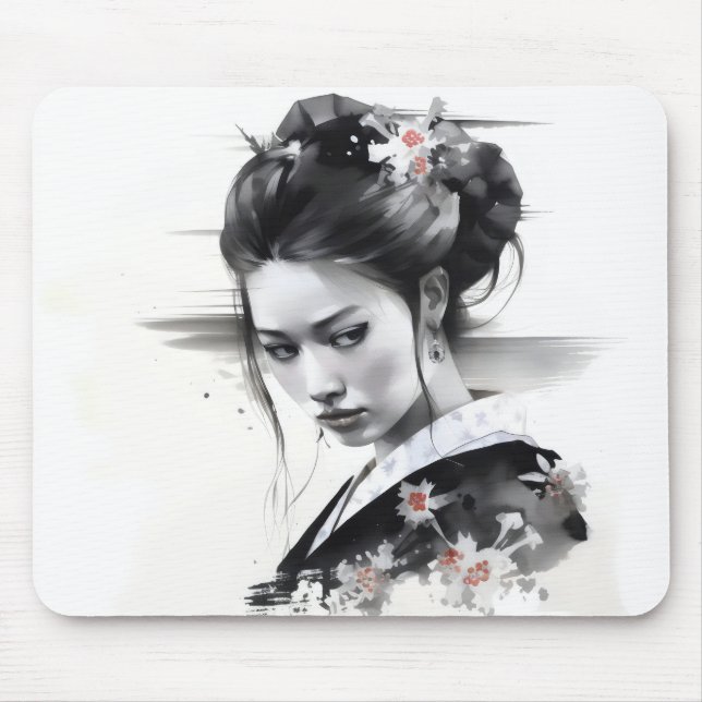 Alfombrilla De Ratón Geisha Black Ink (Frente)