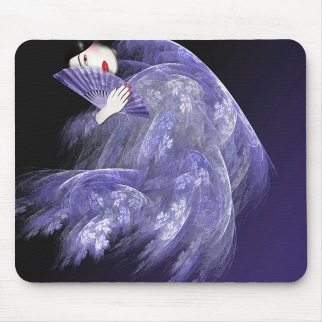 Alfombrilla De Ratón Geisha en Mousepad azul marino (Frente)