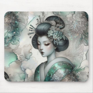 Alfombrilla De Ratón Geisha en Verde Serie de Diseño #2