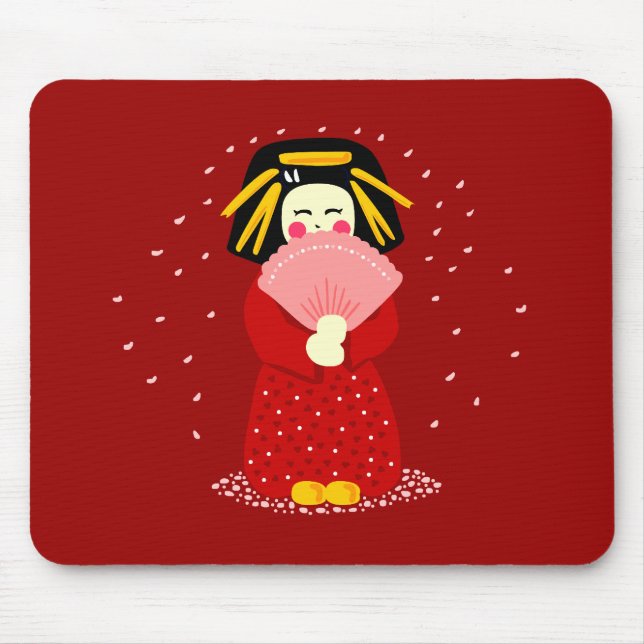 Alfombrilla De Ratón Geisha lindo (Frente)