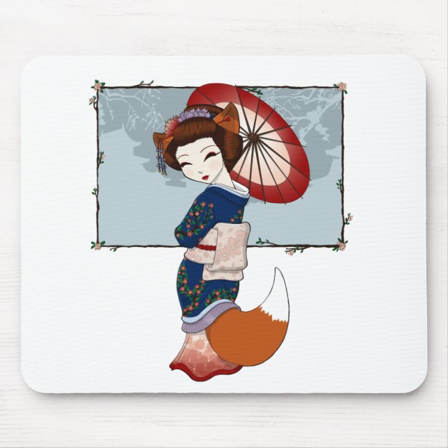 Alfombrilla De Ratón Geisha Mousepad de Kitsune (Frente)