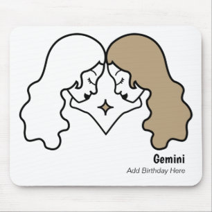 Alfombrilla De Ratón Gemini el cumpleaños zodiaco personalizado de los