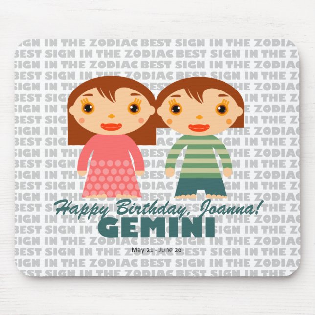 Alfombrilla De Ratón Gemini Zodiac para niños (Frente)