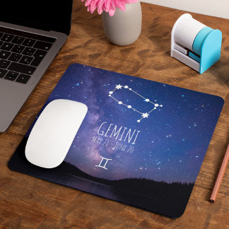 Alfombrilla De Ratón Géminis | Constelación zodiaca personalizada